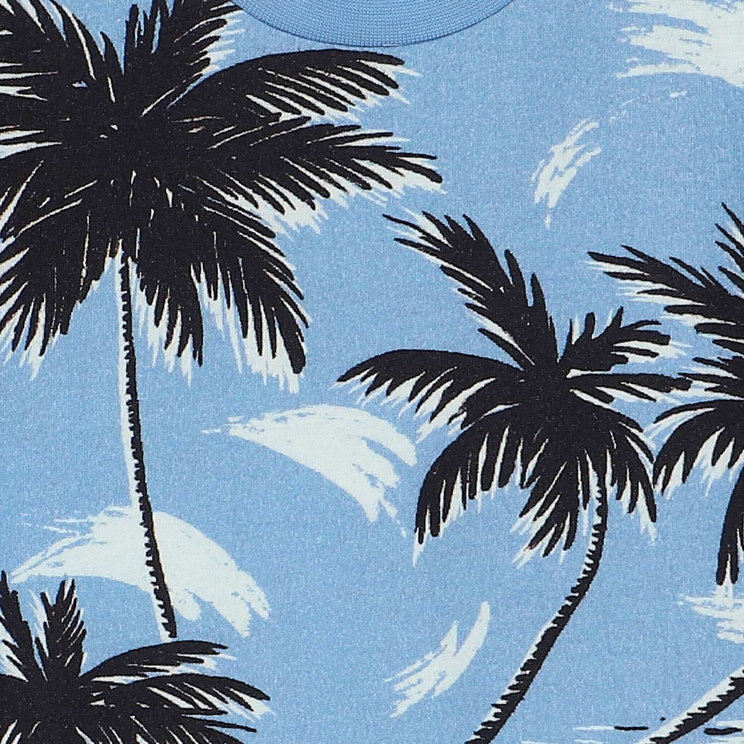 Younger Boys Blue Palm Tree T-Shirt, 1, hi-res