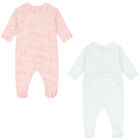 Girls Pink & White Logo Babygrows ( 2-Pack ), 2, hi-res