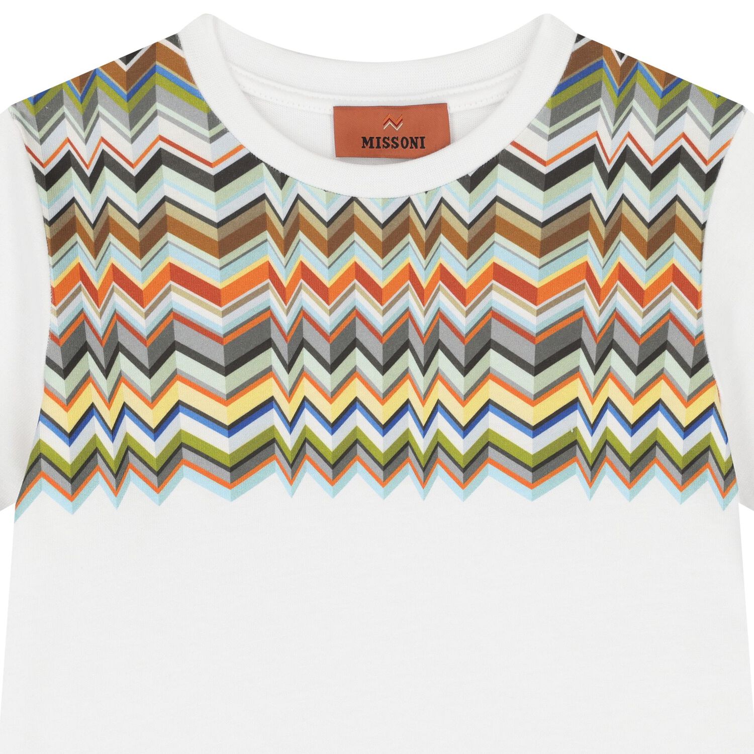 Boys White Logo Zig Zag T-Shirt, 1, hi-res