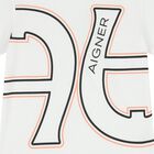 Younger Boys White Logo T-Shirt, 1, hi-res