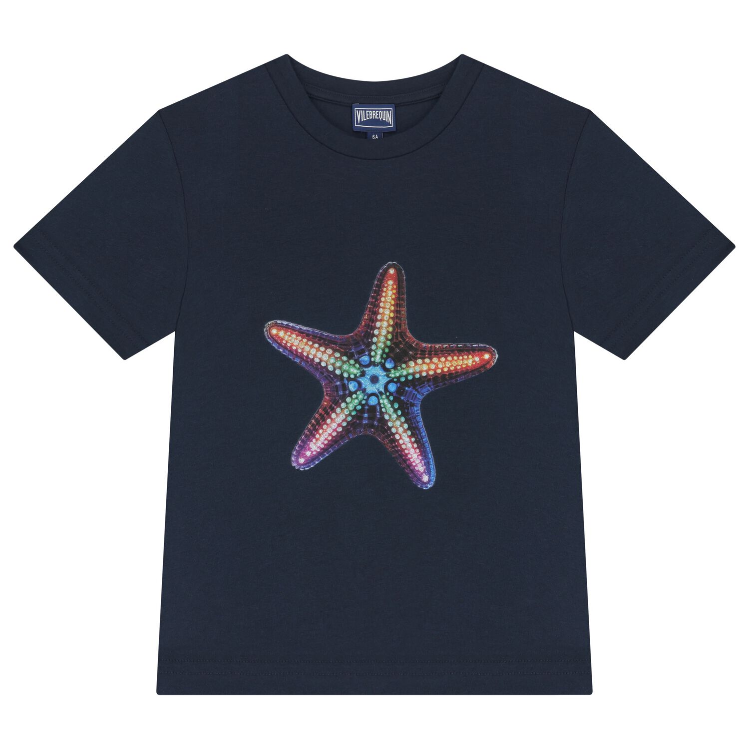 Boys Navy Blue Starfish T-Shirt, 1, hi-res image number null