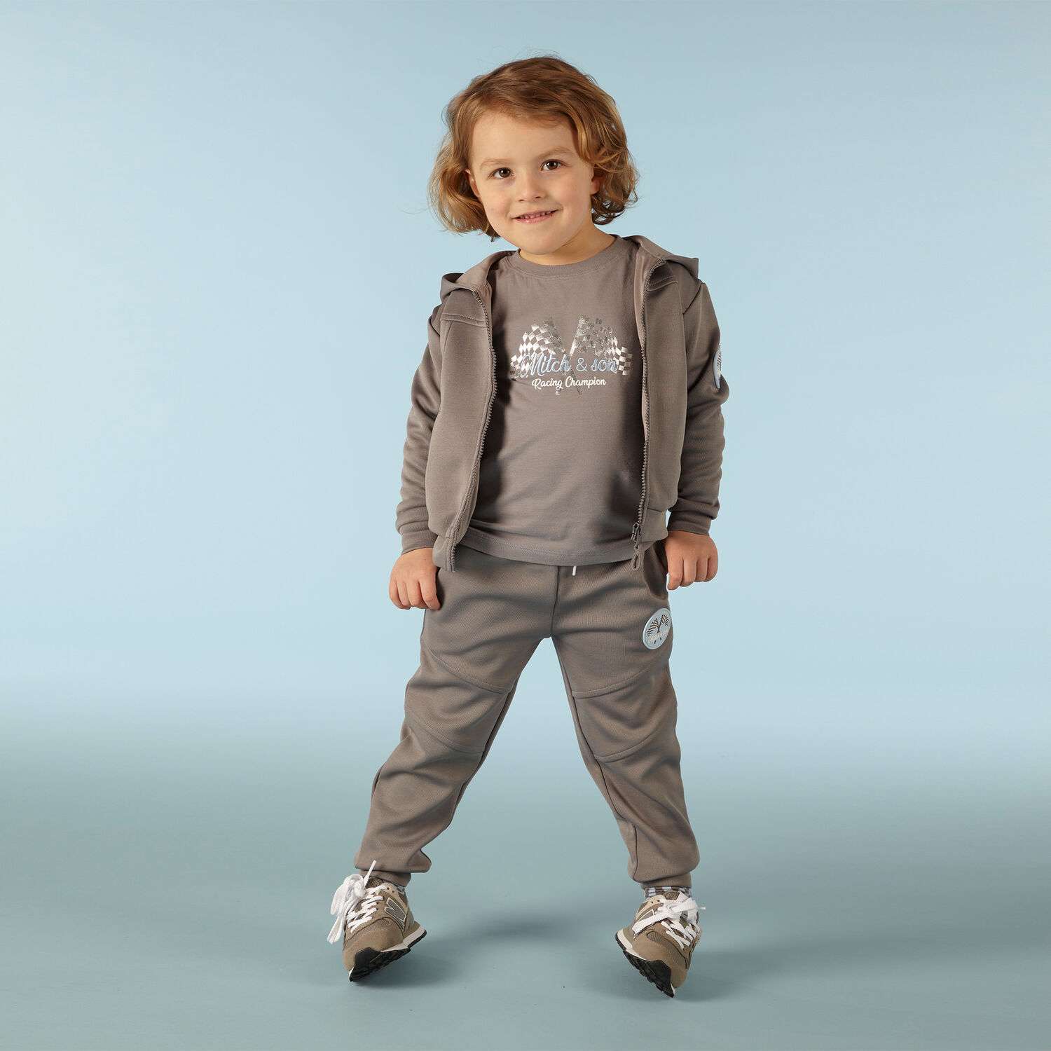 Boys Grey Logo Tracksuit, 1, hi-res image number null