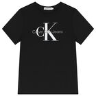 Boys Black Logo T-Shirt, 7, hi-res