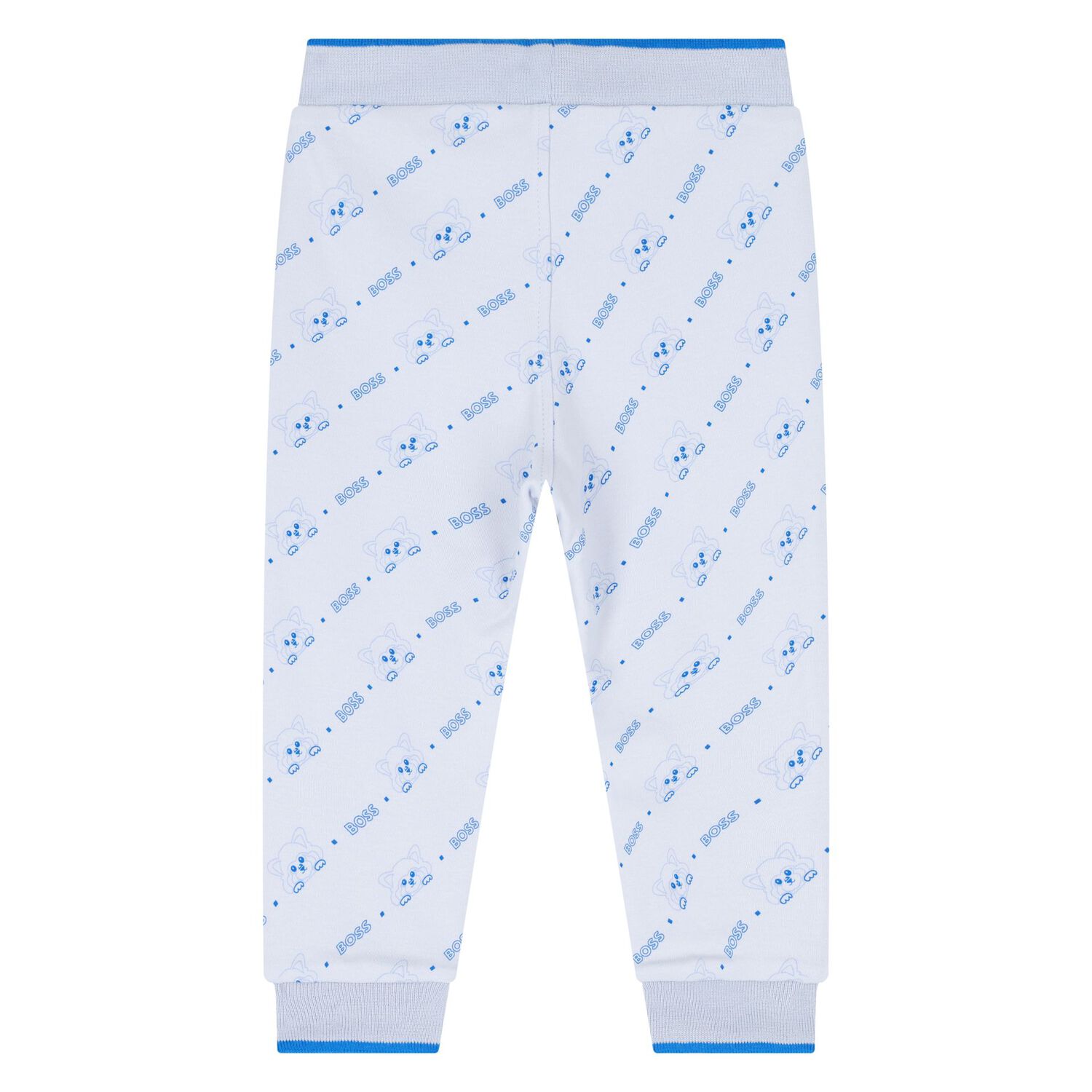 Baby Boys Blue & White Logo Tracksuit Set, 1, hi-res