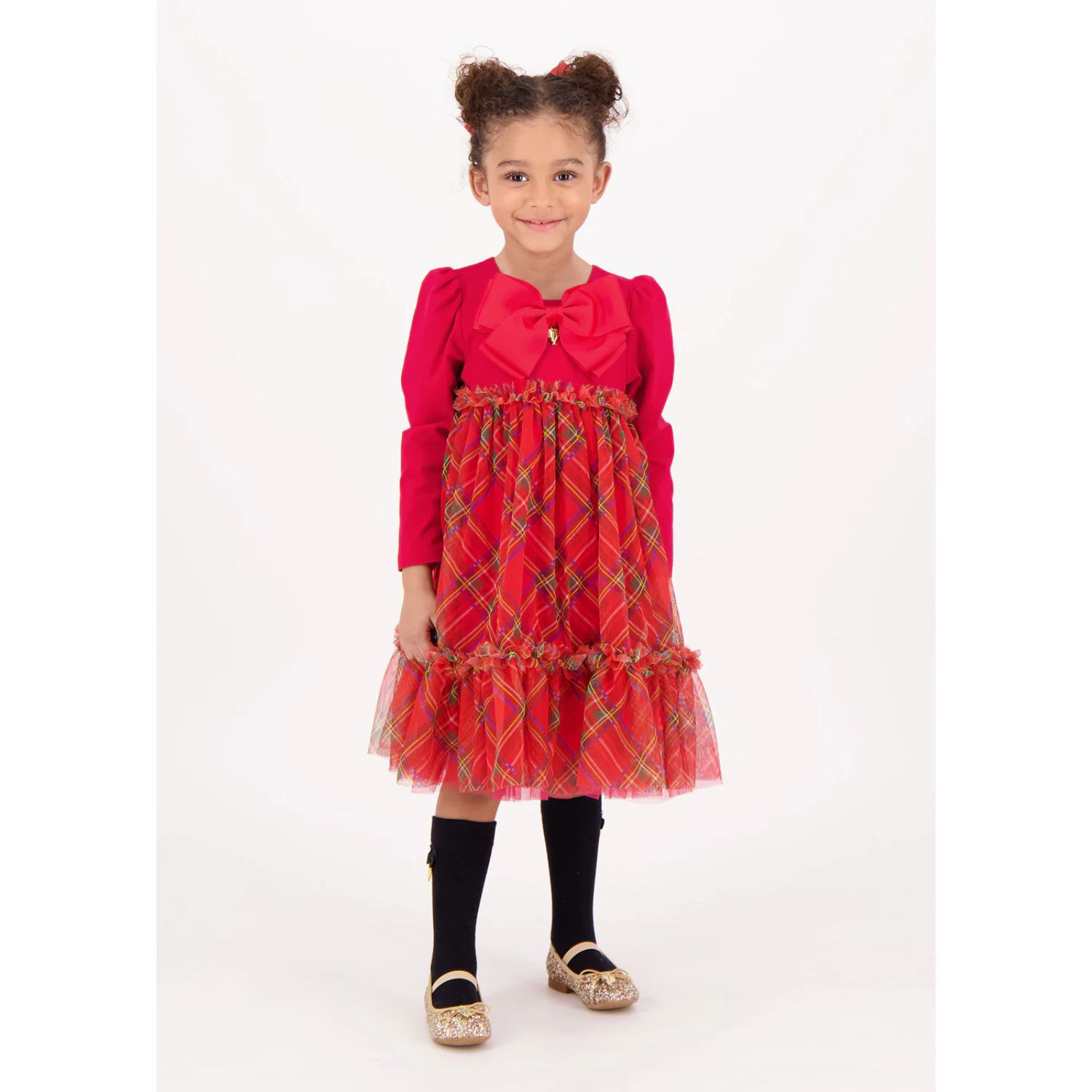 Girls Red Tartan Dress, 1, hi-res image number null
