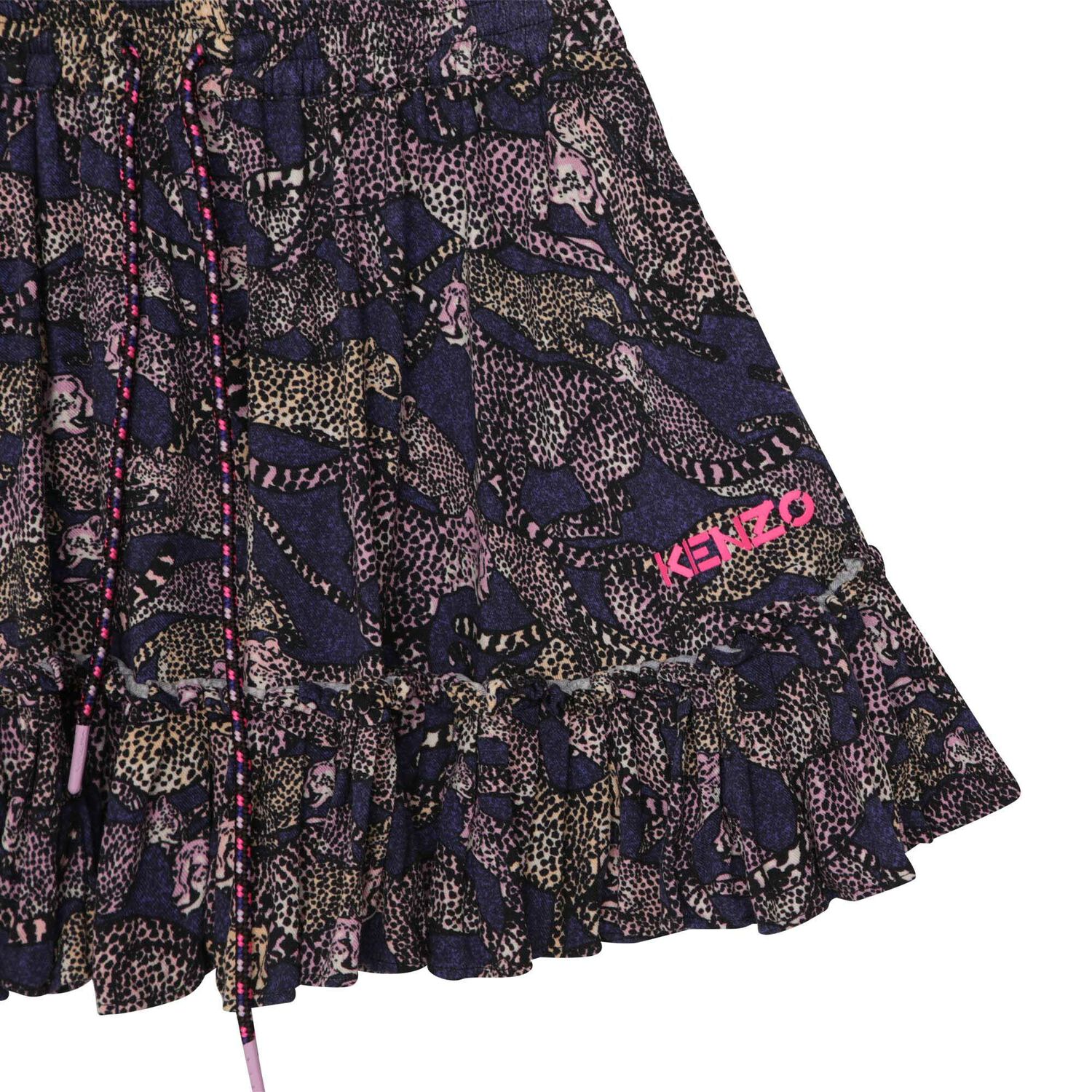 Girls Purple Cheetah Logo Skirt, 1, hi-res