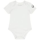 Baby Boys Blue & White Teddy Bear Dungaree Set, 1, hi-res