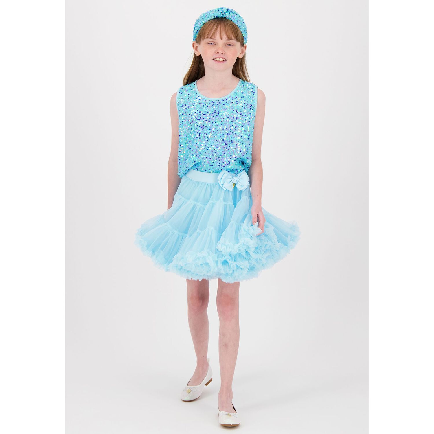 Girls Aqua Tutu Skirt, 9, hi-res