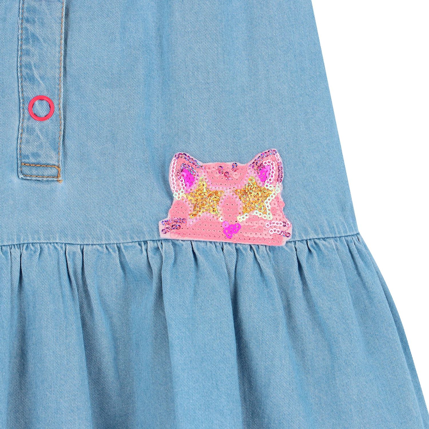 Girls Blue Denim Dress, 1, hi-res