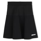 Girls Black Logo Skirt, 1, hi-res