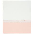 Baby Girls White & Pink Flower Blanket, 1, hi-res