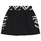 Girls Black Zig Zag Logo Skirt, 1, hi-res