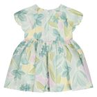 Younger Girls Green & Yellow Floral Dress, 2, hi-res
