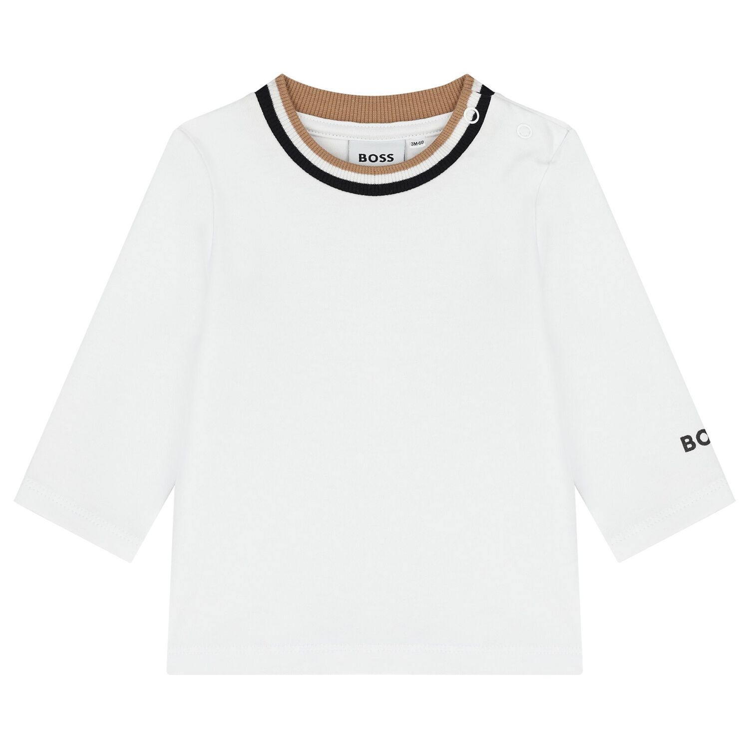 Baby Boys Beige & White Logo Dungaree Gift Set, 1, hi-res