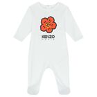 White & Navy Boke Flower Babygrows ( 2 Pack ), 1, hi-res
