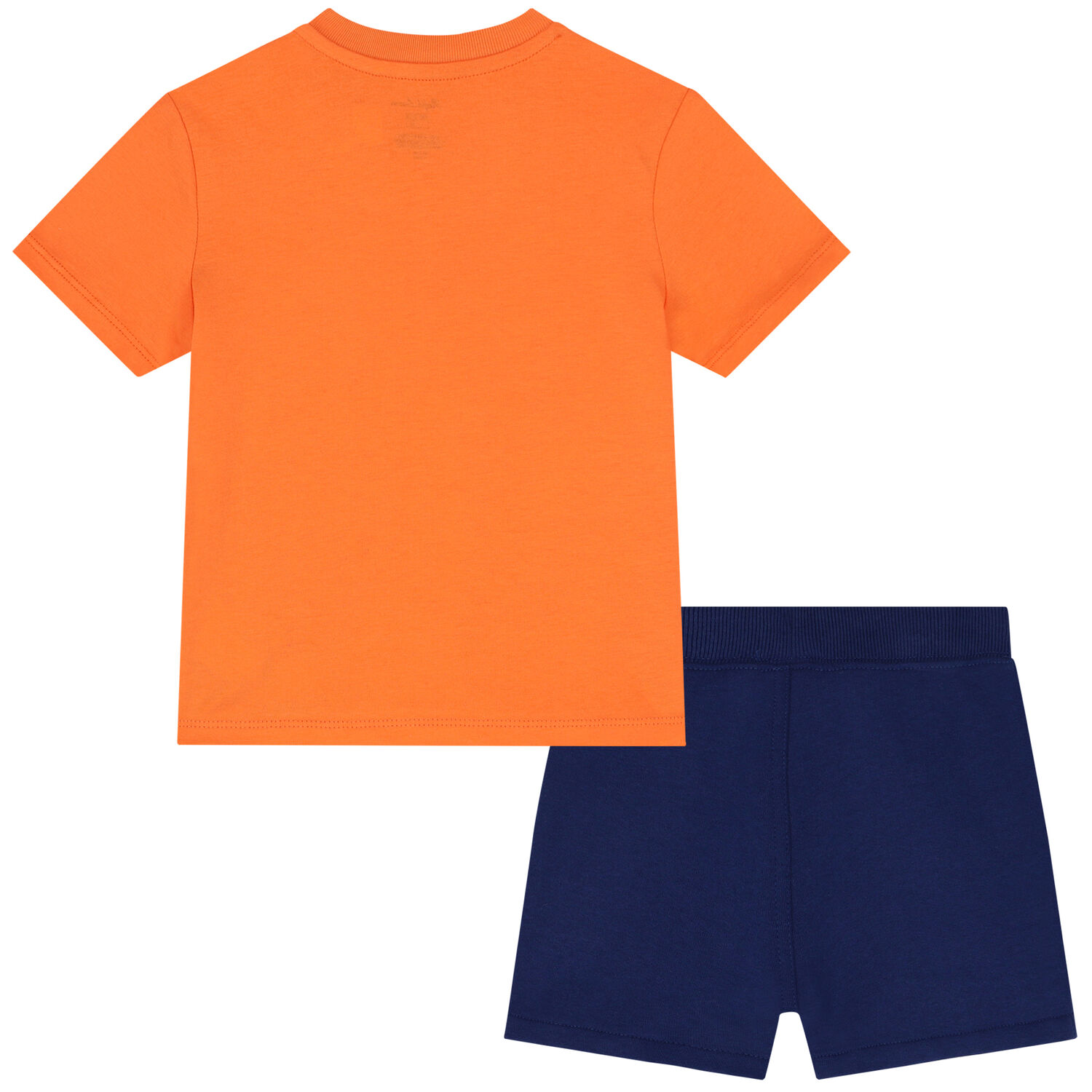 Baby Boys Orange & Navy Blue Shorts Set, 1, hi-res