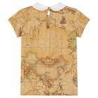 Girls Beige Geo Map T-Shirt, 1, hi-res