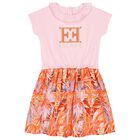 Girls Pink & Orange Logo Dress, 2, hi-res