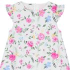 Girls White Floral Dress, 1, hi-res