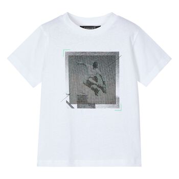 Boys White Lenticular Print T-Shirt