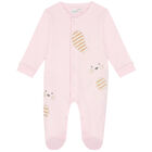 Baby Girls Pink Bunny Babygrow, 2, hi-res
