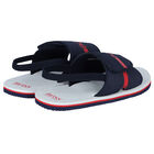 Younger Boys Navy Blue Logo Sandals, 3, hi-res