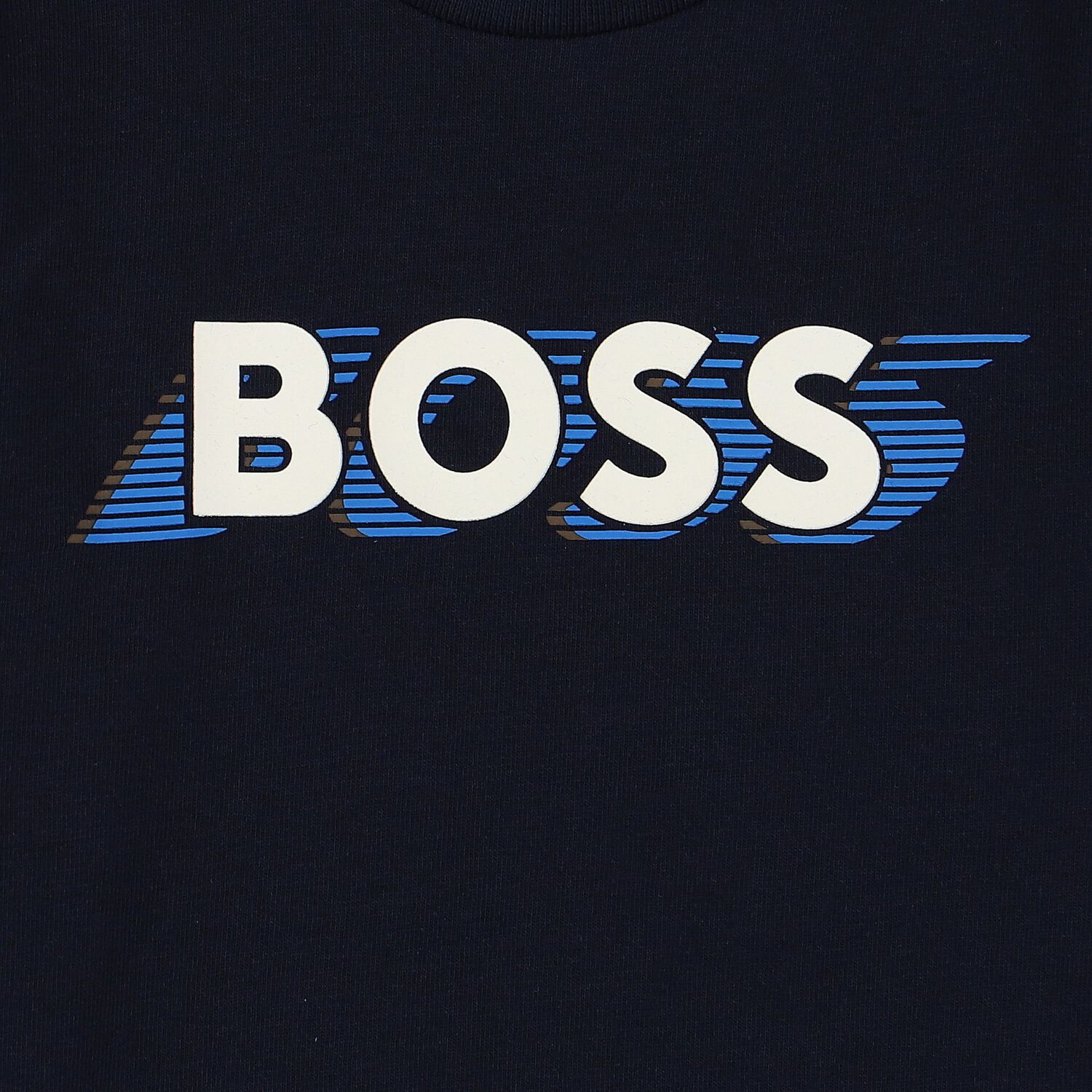 Younger Boys Navy Blue Logo Long Sleeve Top, 1, hi-res image number null