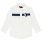 Boys White Logo Shirt, 1, hi-res