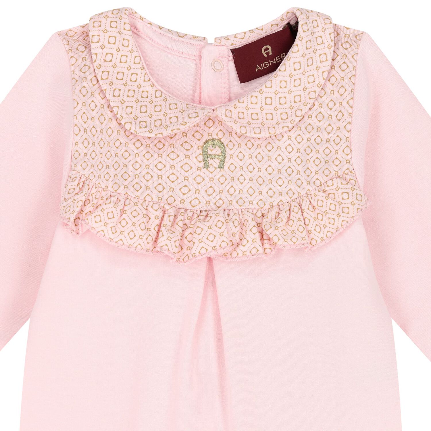 Baby Girls Pink Logo Babygrow, 1, hi-res