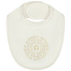Ivory & Gold Logo Baby Bib, 1, hi-res
