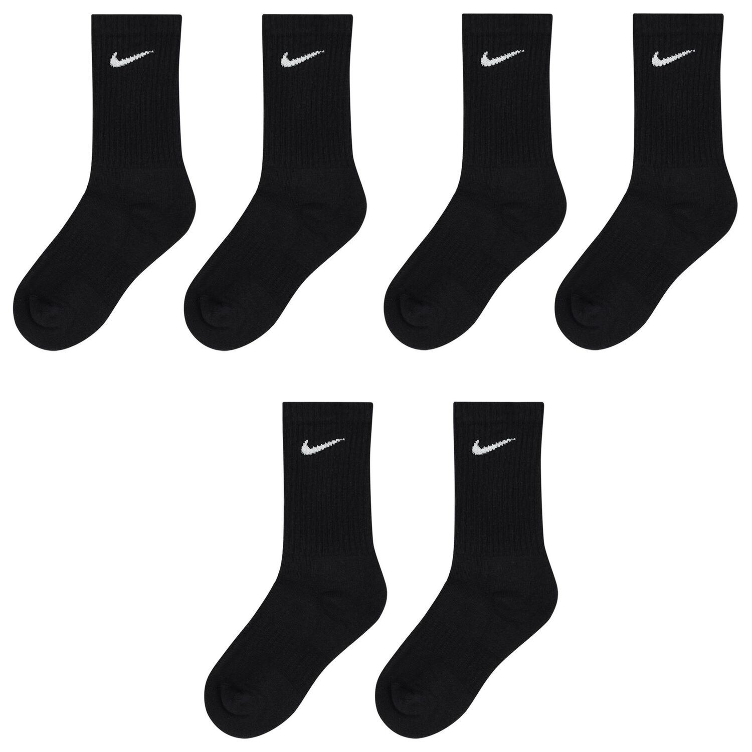 Black Logo Socks ( 3-Pack ), 1, hi-res