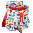 Girls White Logo Backpack, 1, hi-res