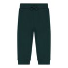Baby Boys White & Green Logo Joggers, 1, hi-res