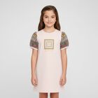 Girls Pink Logo Dress, 4, hi-res