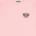 Girls Pink Teddy Bear Logo Dress, 2, hi-res