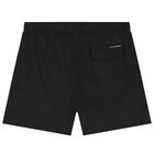 Boys Black Logo Swim Shorts, 1, hi-res
