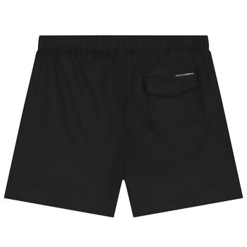 Boys Black Logo Swim Shorts