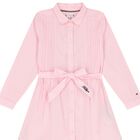 Girls Pink Striped Shirt Dress, 1, hi-res