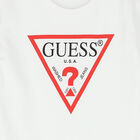 Girls White Logo Long Sleeve Dress, 1, hi-res