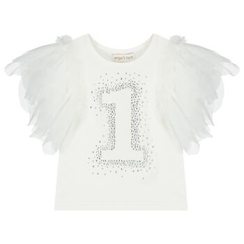 Girls White 1st Birthday T-Shirt
