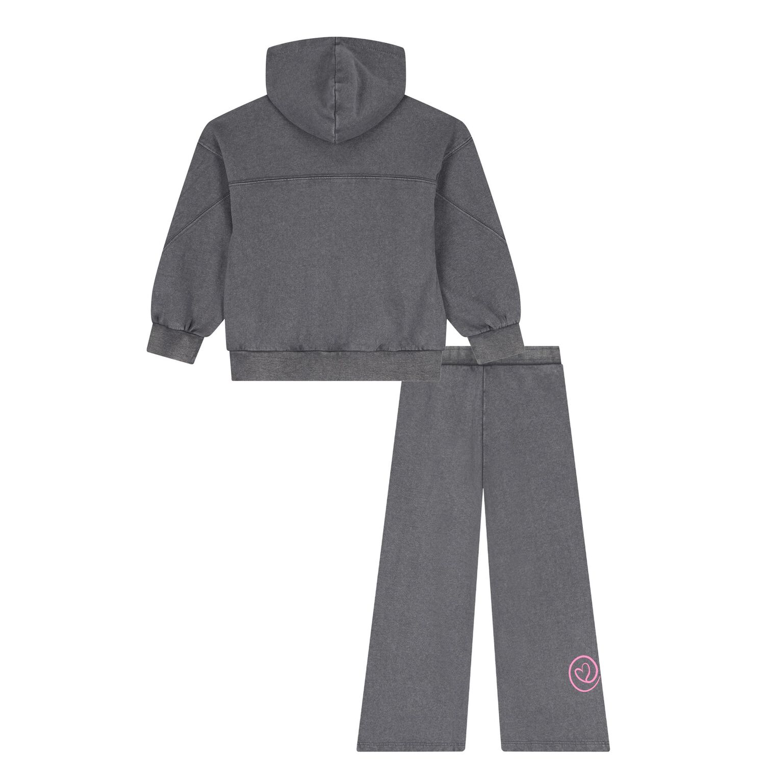 Girls Grey Heart Tracksuit, 1, hi-res