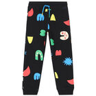 Boys Black Cotton Joggers, 1, hi-res