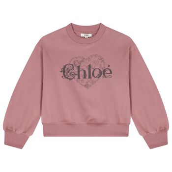 Girls Mini Me Pink Heart Logo Sweatshirt