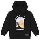 Black Saudi Graphic Logo Hooded Top, 1, hi-res