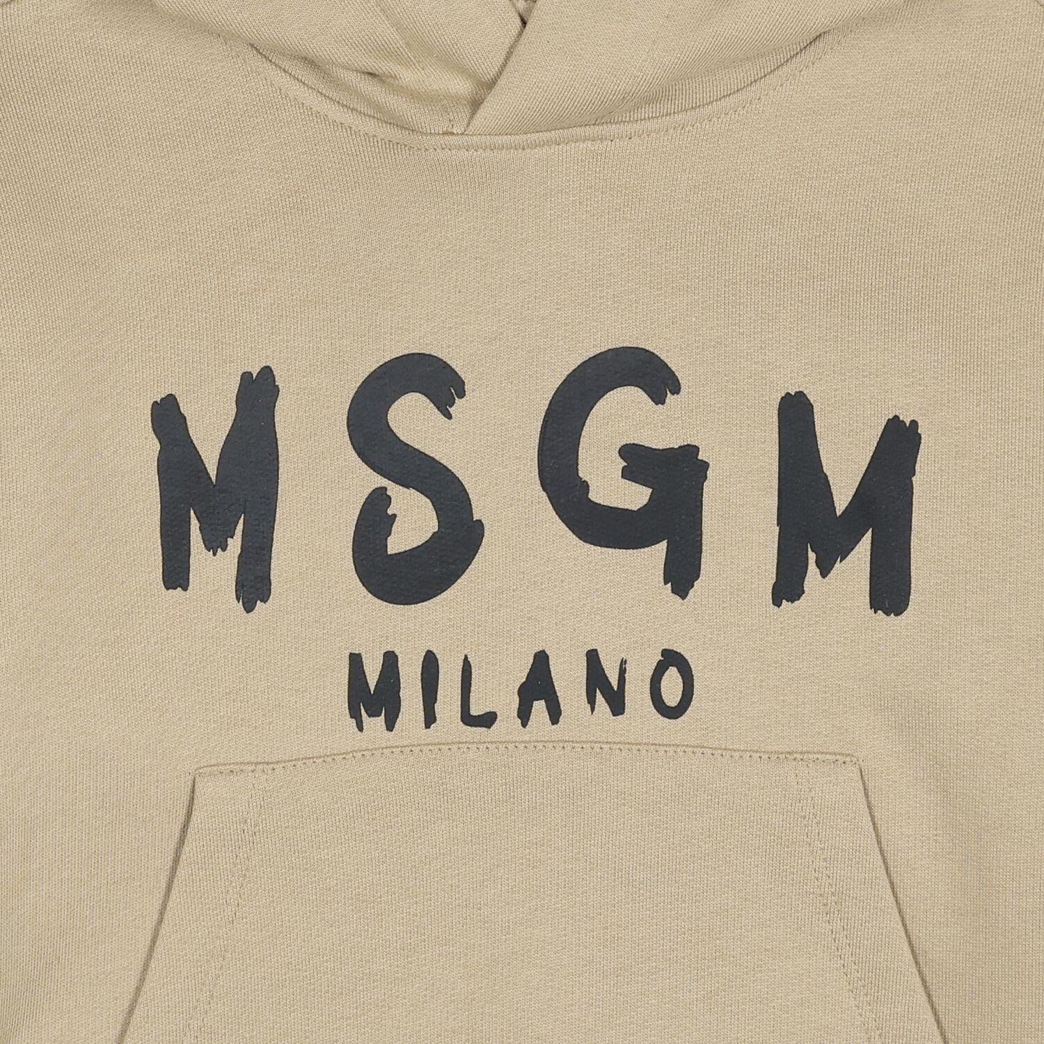 Beige & Black Logo Hooded Top, 4, hi-res