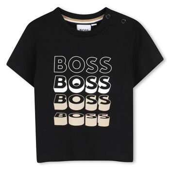 Younger Boys Black Logo T-Shirt