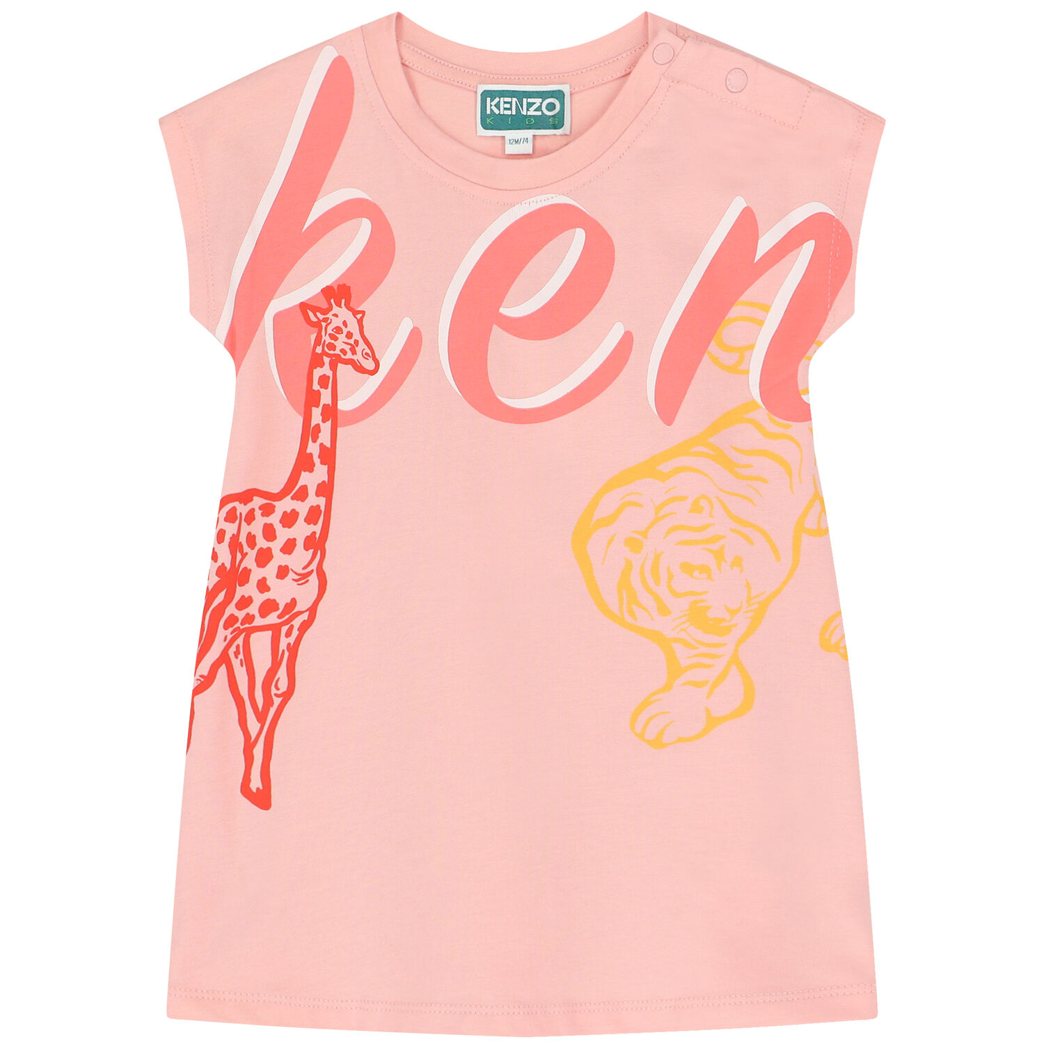 Younger Girls Pink Logo Dress, 1, hi-res