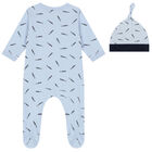 Baby Boys Blue Logo Babygrow Set, 1, hi-res