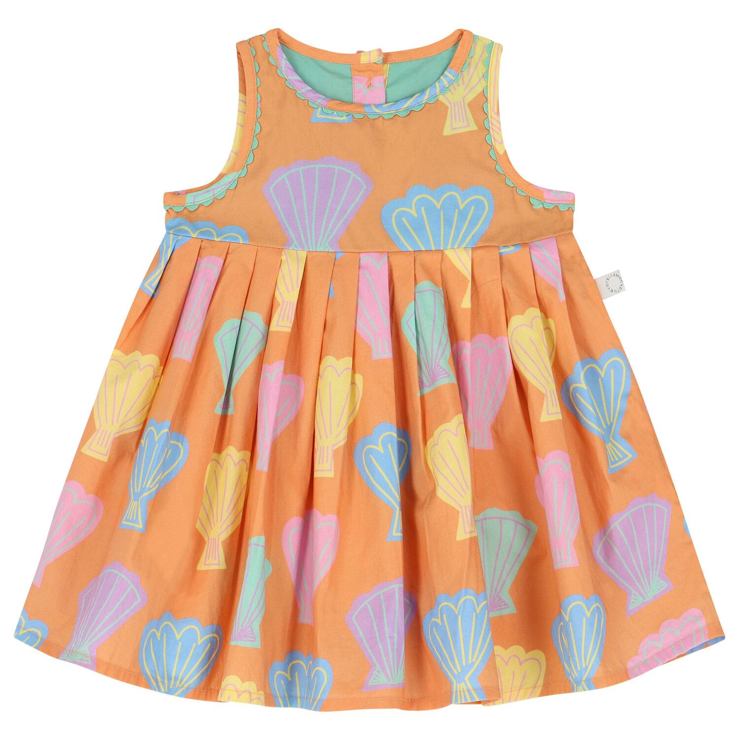 Younger Girls Orange Shell Pleated Dress Set, 1, hi-res image number null
