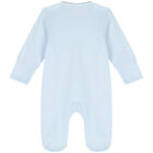 Baby Boys Blue Cotton Babygrow, 1, hi-res